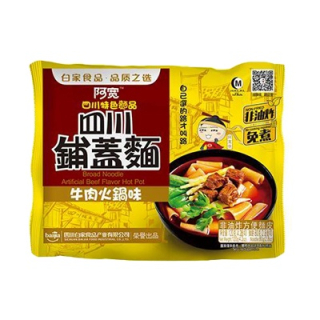 BaiJia Akuan Broad Noodle Beef Flavor 四川铺盖面 120g