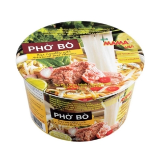 MAMA Instant Rice Noodle Pho Bo Bowl 65g