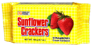 Croley Foods Sunflower Strawberry Cream Sandwich Crackers 190g